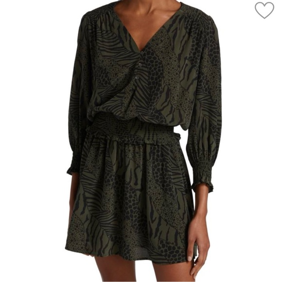 Rails Animal print Smocked Waist Dress - Picture 1 of 9